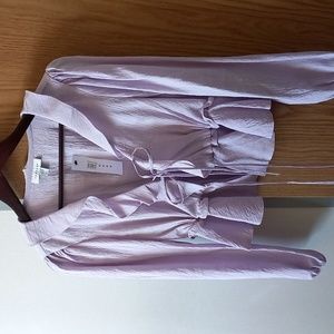 Topshop long sleeve ruffle peplum